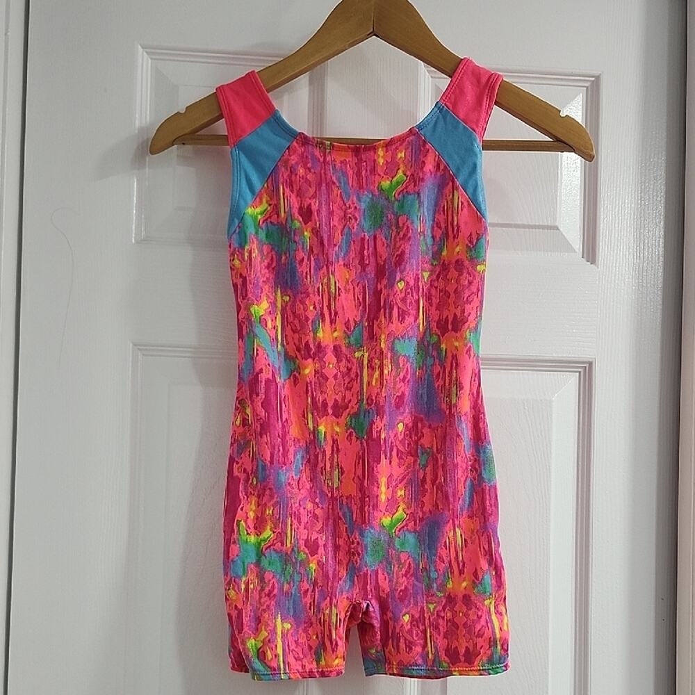 Freestyle Vibrant Pink and Blue Leotard